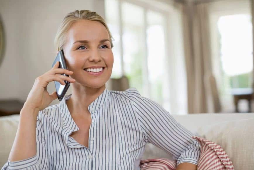 Smiling Woman on Phone