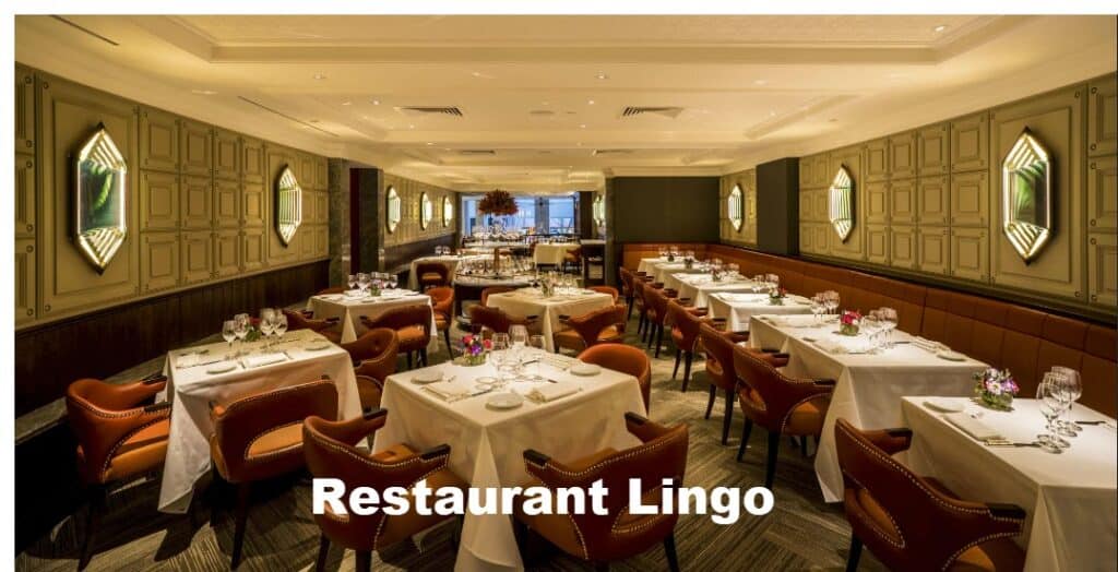 restaurant lingo