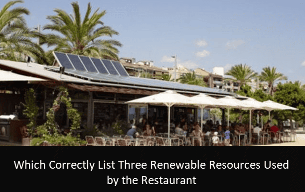 Which Correctly List Three Renewable Resources Used by the Restaurant