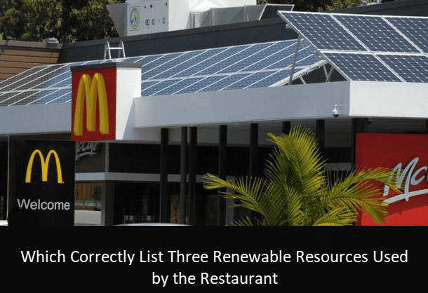 Which Correctly List Three Renewable Resources Used by the Restaurant